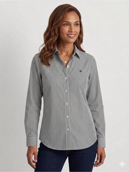 Ralph Lauren Tops - Lauren Ralph Lauren Women’s Non-Iron Striped Button Down Shirt - Size Medium